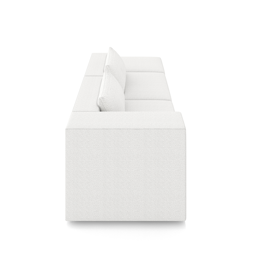 Sofá Versátil Sala de Estar Atlanta 378cm Modulado Bouclê Branco G52 - Gran Belo