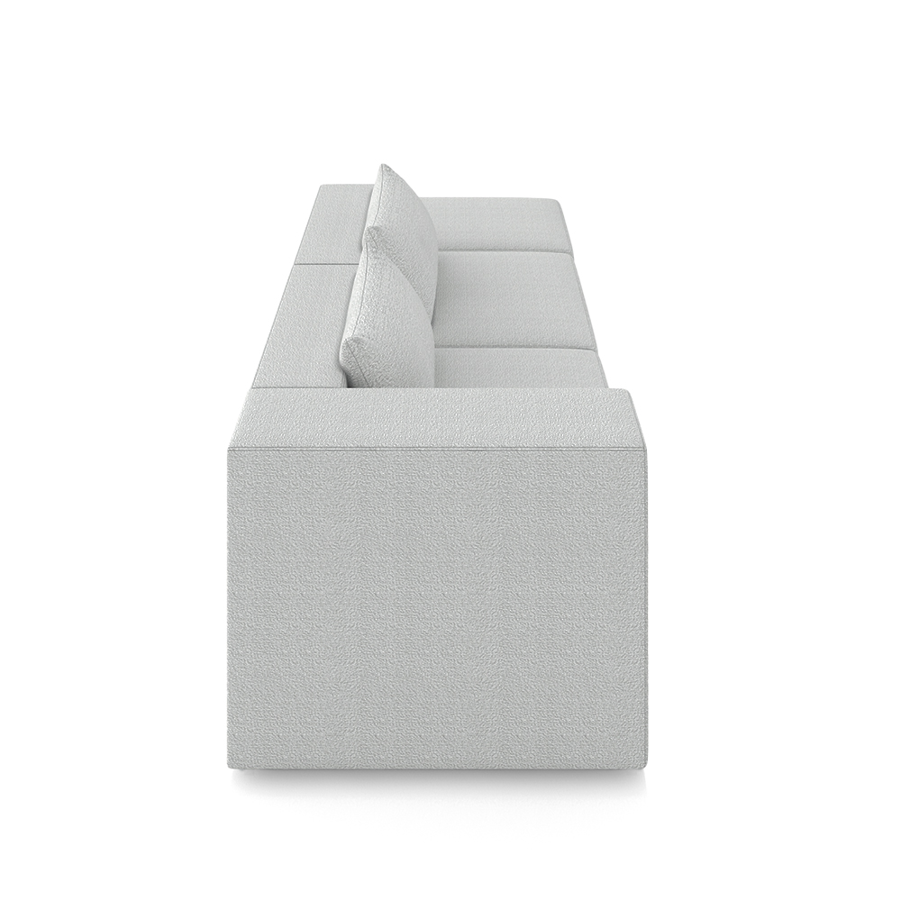 Sofá Versátil Sala de Estar Atlanta 378cm Modulado Bouclê Cinza G52 - Gran Belo