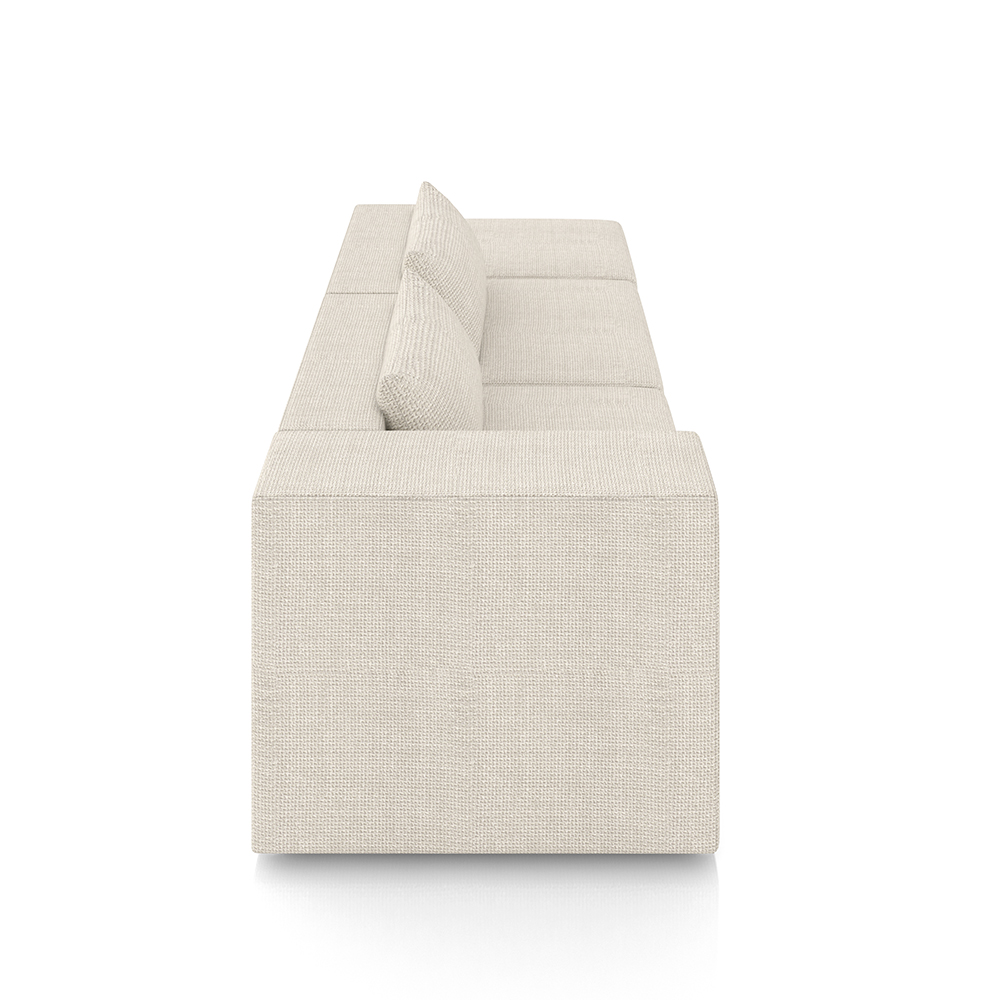 Sofá Versátil Sala de Estar Atlanta 378cm Modulado Linho Off White G52 - Gran Belo