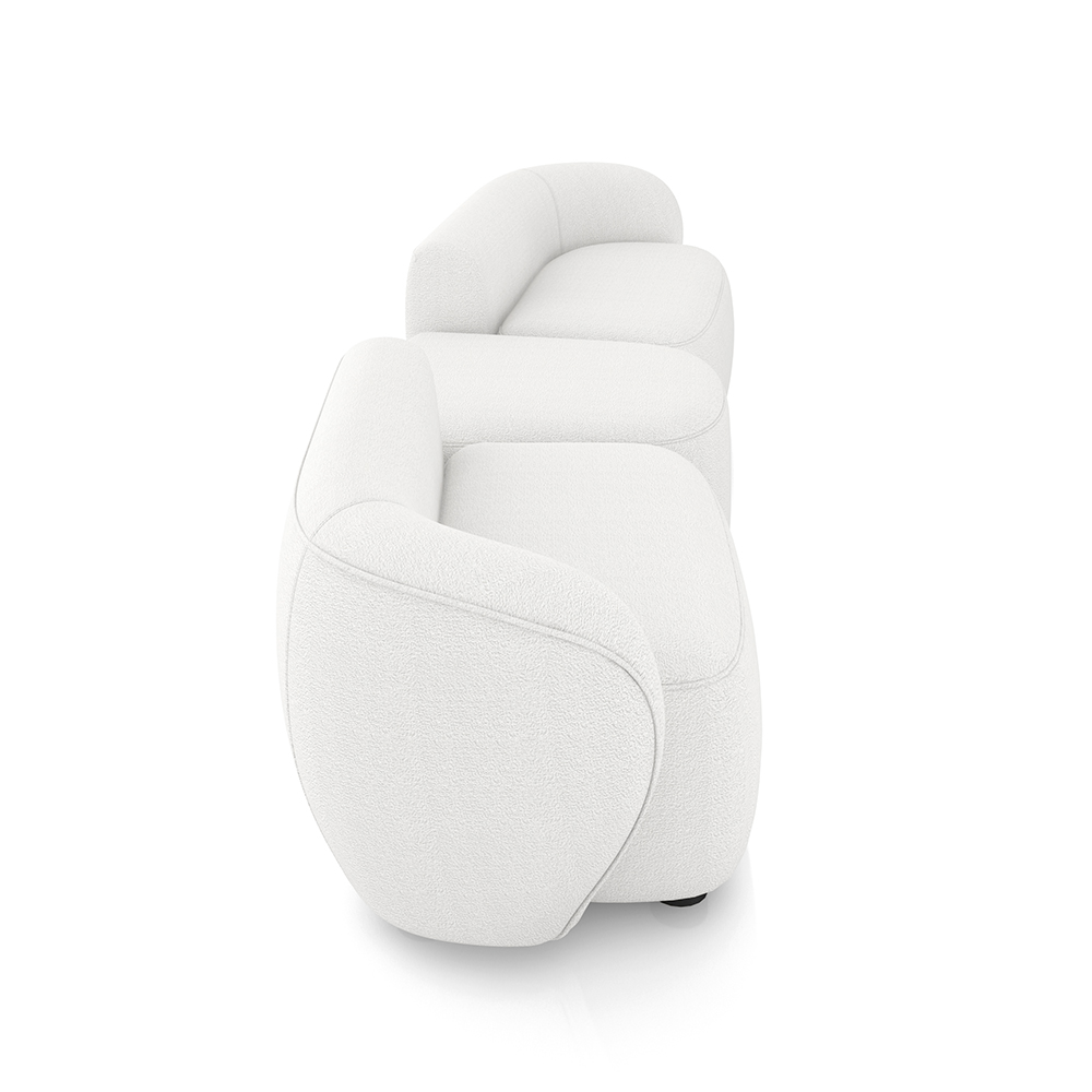 Sofá Versátil Sala de Estar Egito 302cm Modulado Bouclê Branco G52 - Gran Belo