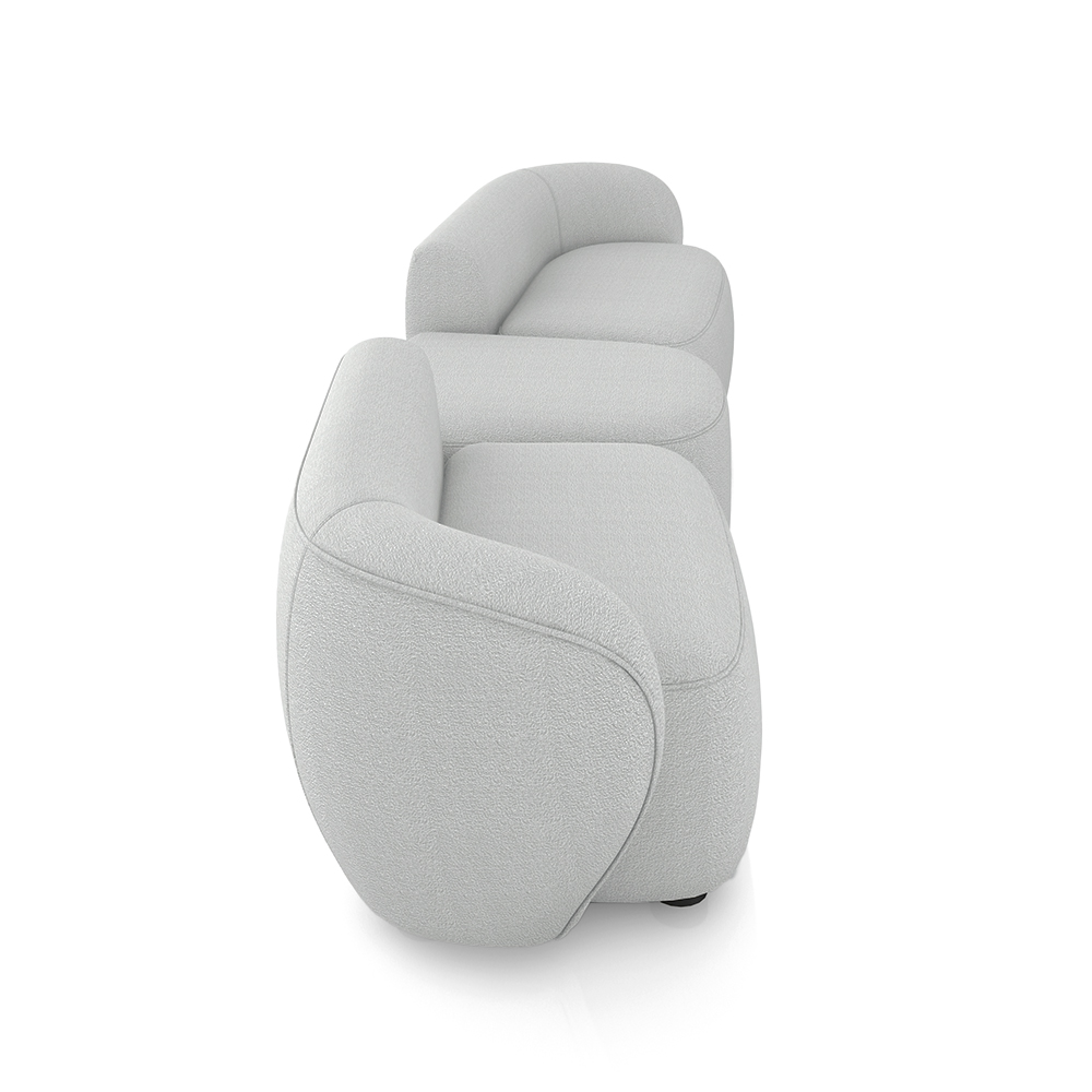 Sofá Versátil Sala de Estar Egito 302cm Modulado Bouclê Cinza G52 - Gran Belo