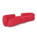 Sofá Versátil Sala de Estar Egito 302cm Modulado Veludo Vermelho G52 - Gran Belo