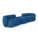 Sofá Versátil Sala de Estar Egito 322cm Modulado Veludo Azul G52 - Gran Belo