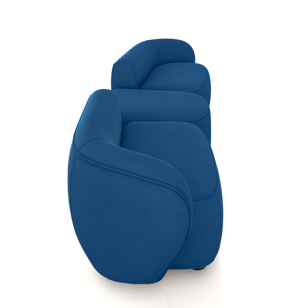 Sofá Versátil Sala de Estar Egito 322cm Modulado Veludo Azul G52 - Gran Belo