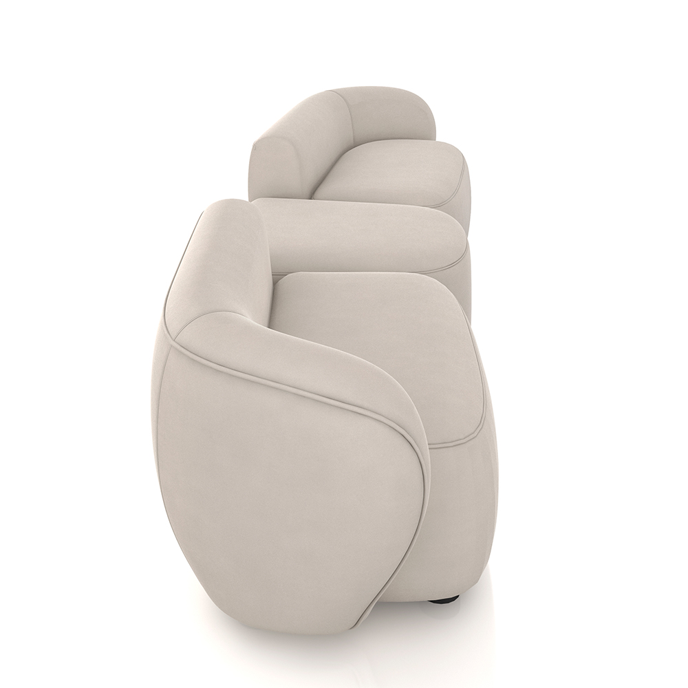 Sofá Versátil Sala de Estar Egito 322cm Modulado Veludo Bege G52 - Gran Belo