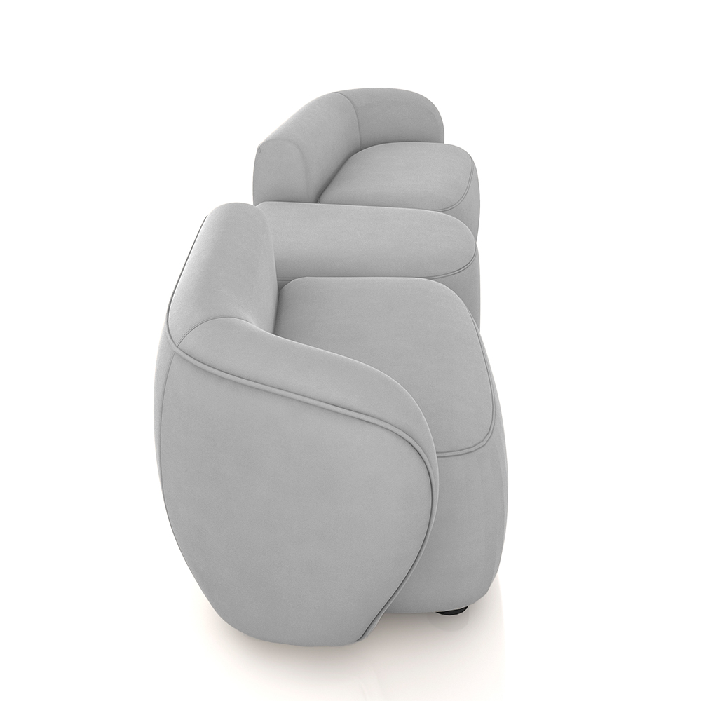 Sofá Versátil Sala de Estar Egito 322cm Modulado Veludo Cinza G52 - Gran Belo