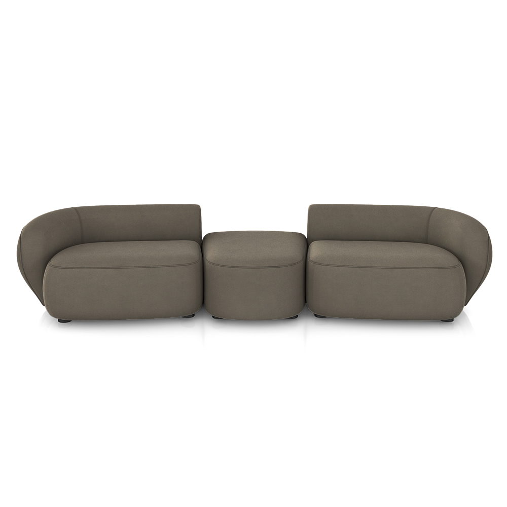 Sofá Versátil Sala de Estar Egito 342cm Modulado Veludo Marrom G52 - Gran Belo