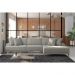 Sofá com Chaise Direita 324cm Índico Linho Cinza G52 - Gran Belo