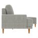 Sofá com Chaise Direita 324cm Índico Linho Cinza G52 - Gran Belo