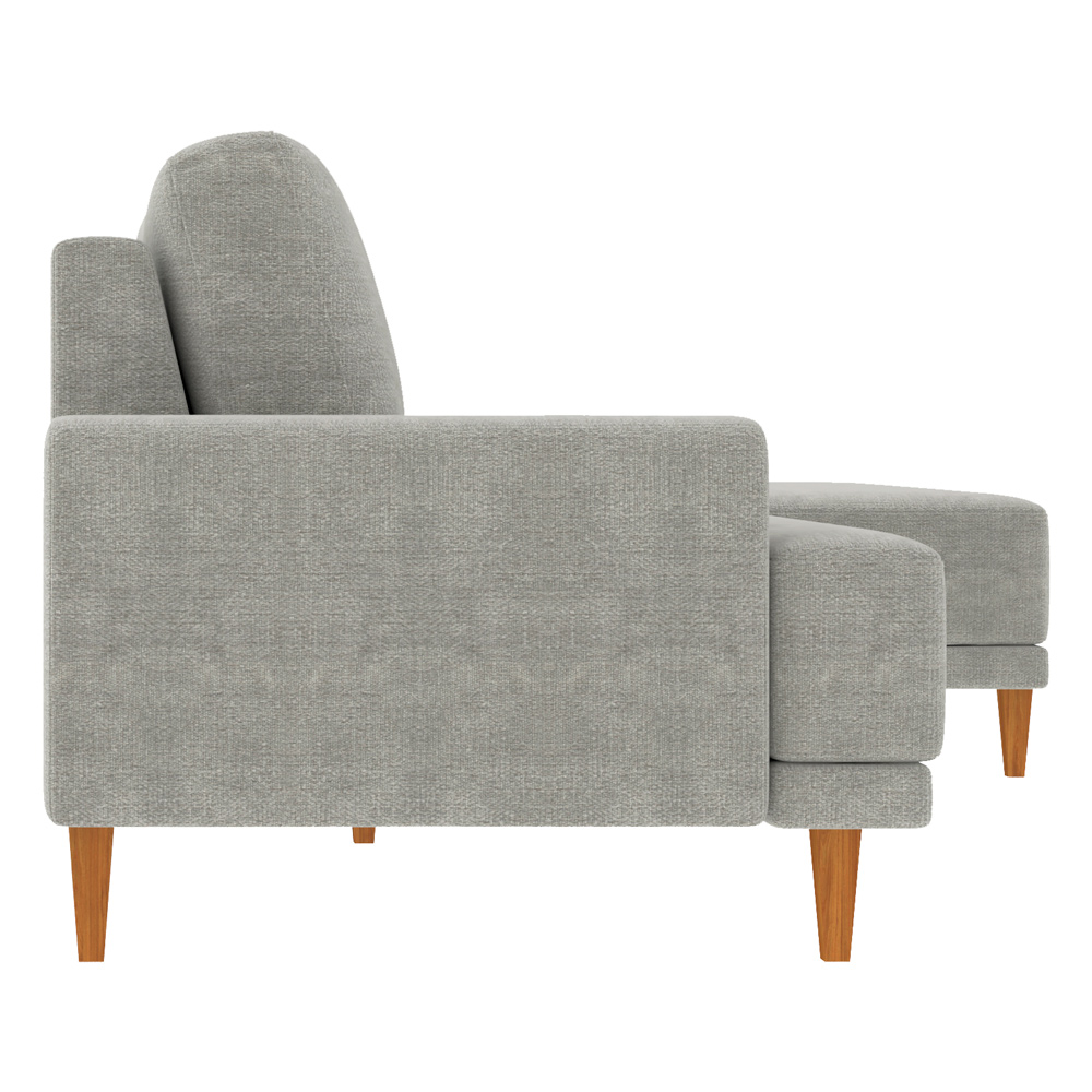 Sofá com Chaise Direita 324cm Índico Linho Cinza G52 - Gran Belo