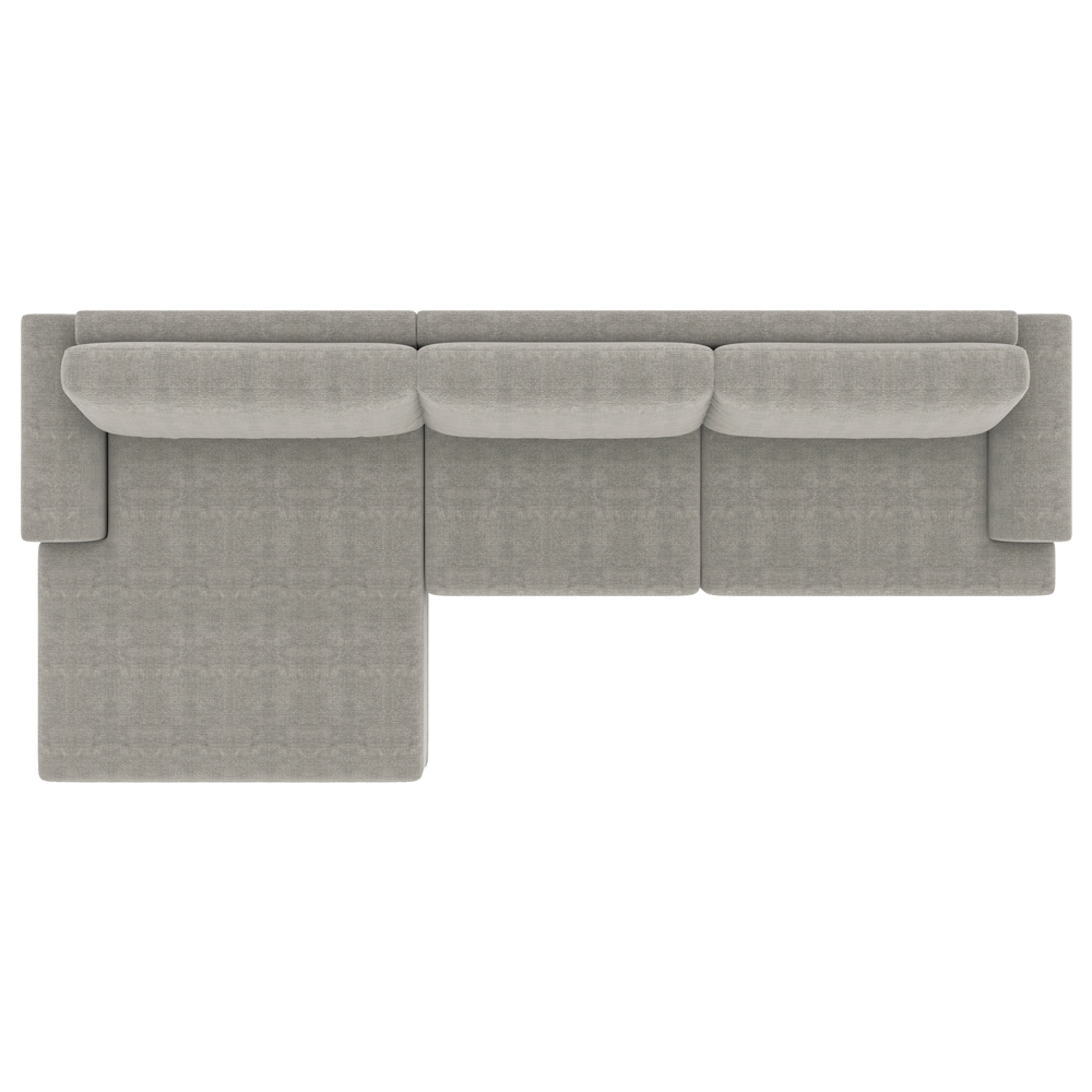 Sofá com Chaise Esquerda 324cm Índico Linho Cinza G52 - Gran Belo
