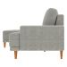 Sofá com Chaise Esquerda 354cm Índico Linho Cinza G52 - Gran Belo