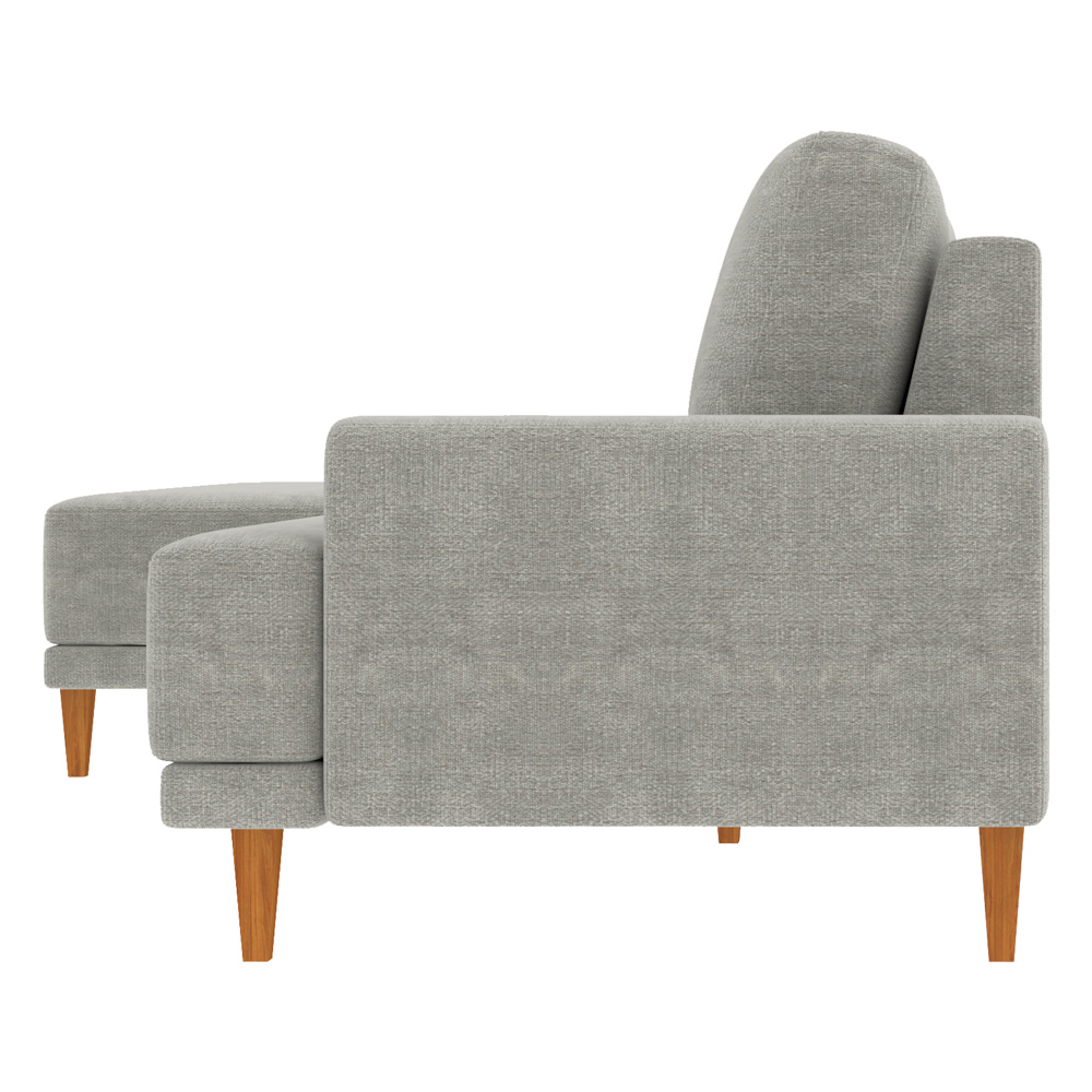 Sofá com Chaise Esquerda 354cm Índico Linho Cinza G52 - Gran Belo