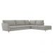 Sofá de Canto Chaise Direito 267 cm Olívia Suede Cinza G52 - Gran Belo