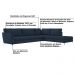 Sofá de Canto Chaise Direito 287 cm Olívia Suede Azul G52 - Gran Belo