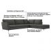 Sofá de Canto Chaise Direito 287 cm Olívia Suede Grafite G52 - Gran Belo