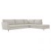 Sofá de Canto Chaise Direito 307 cm Olívia Suede Bege G52 - Gran Belo