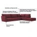 Sofá de Canto Chaise Direito 307 cm Olívia Suede Bordô G52 - Gran Belo