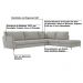 Sofá de Canto Chaise Direito 307 cm Olívia Suede Cinza G52 - Gran Belo