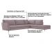Sofá de Canto Chaise Direito 307 cm Olívia Suede Rosê G52 - Gran Belo