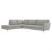 Sofá de Canto Chaise Esquerdo 267 cm Olívia Suede Cinza G52 - Gran Belo