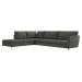 Sofá de Canto Chaise Esquerdo 267 cm Olívia Suede Grafite G52 - Gran Belo