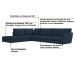 Sofá de Canto Chaise Esquerdo 287 cm Olívia Suede Azul G52 - Gran Belo