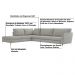 Sofá de Canto Chaise Esquerdo 287 cm Olívia Suede Cinza G52 - Gran Belo