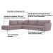 Sofá de Canto Chaise Esquerdo 287 cm Olívia Suede Rosê G52 - Gran Belo