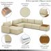Sofá de Canto Decorativo Sala de Estar 603cm Modulado Takashi com Chaise e Puffs Bouclê Bege G45 - Gran Belo