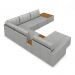 Sofá de Canto Decorativo Sala de Estar 603cm Modulado Takashi com Chaise e Puffs Linho Cinza  G45 - Gran Belo