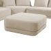 Sofá de Canto Modulado Vercelli 562cm com Almofadas Soltas e Puff Veludo Luxo Bege  G92 - Gran Belo