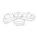Sofá de Canto Modulado Vercelli 562cm com Almofadas Soltas e Puff Veludo Luxo Off White G92 - Gran Belo