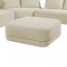 Sofá de Canto Modulado Vercelli 562cm com Almofadas Soltas e Puff Veludo Luxo Off White G92 - Gran Belo