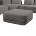 Sofá de Canto Modulado Vercelli 602cm com Almofadas Soltas e Puff Veludo Luxo Cinza G92 - Gran Belo