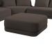 Sofá de Canto Modulado Vercelli 602cm com Almofadas Soltas e Puff Veludo Luxo Marrom  G92 - Gran Belo