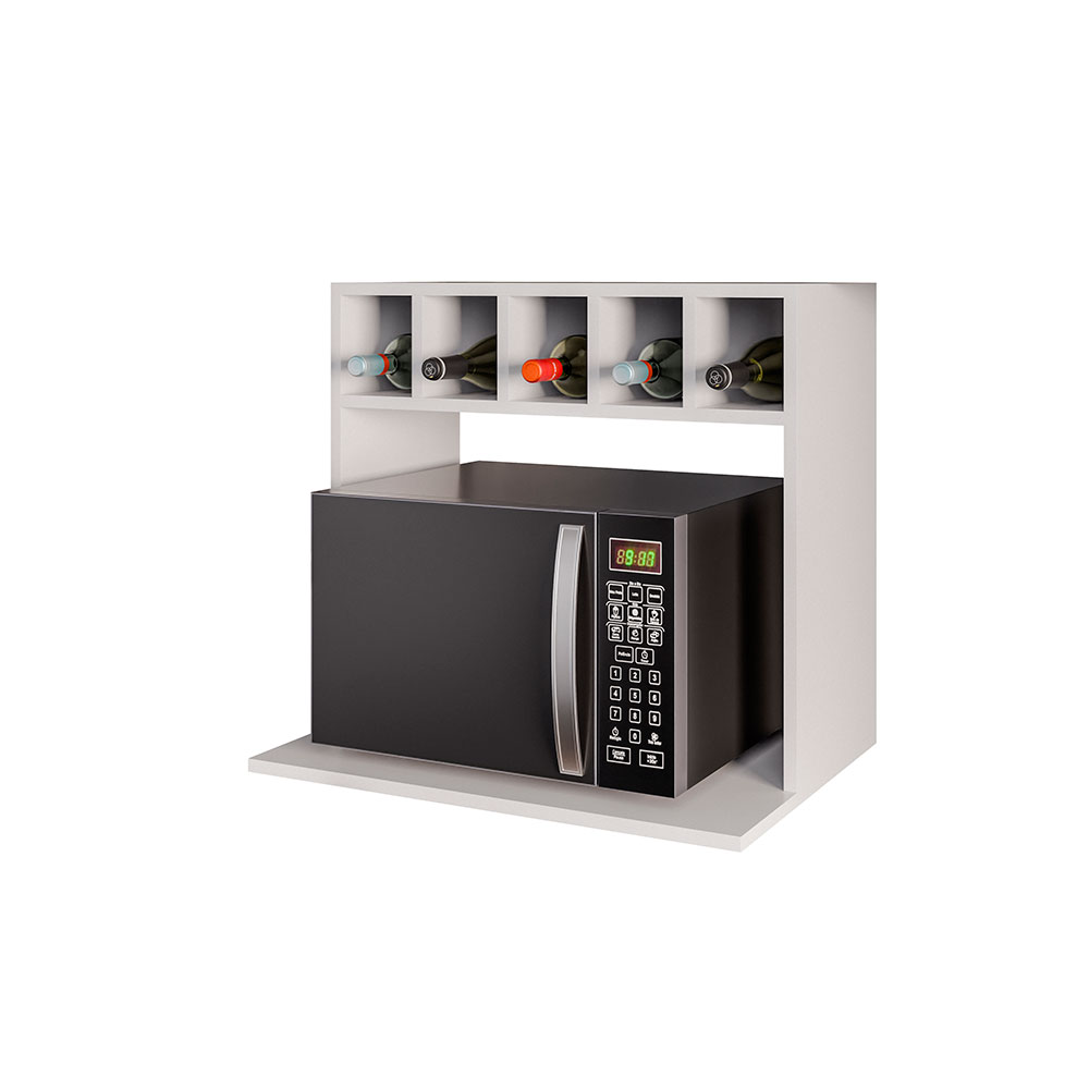 Suporte Suspenso Canea com nicho MDP/BP para Micro-ondas Branco G96 - Gran Belo