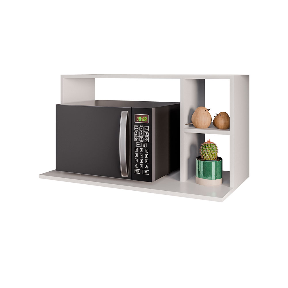 Suporte Suspenso Fionna com nicho MDP/BP para Micro-ondas Branco G96 - Gran Belo