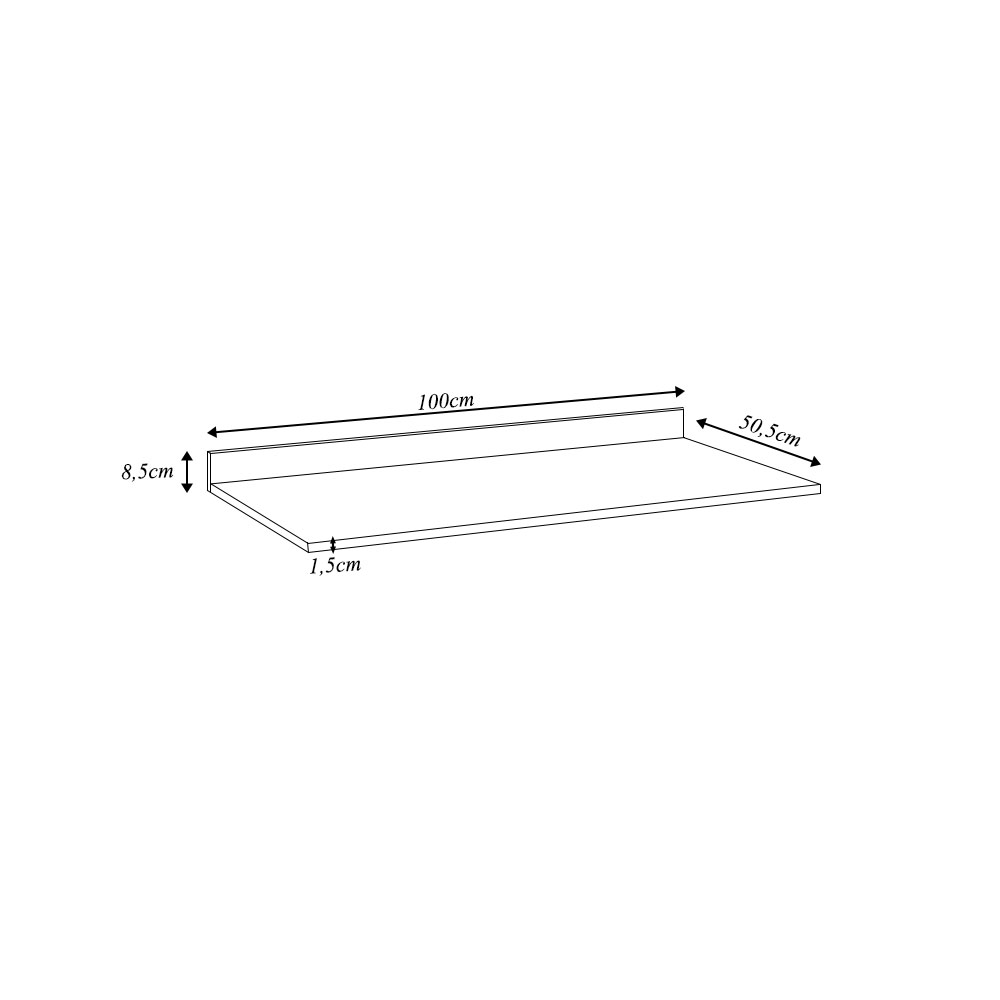 Tampo para Balcão de Cozinha com Rodapé Torfi 100cm MDP/BP Freijó G96 - Gran Belo