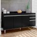 Tampo para Balcão de Cozinha com Rodapé Torfi 150cm MDP/BP Preto G96 - Gran Belo