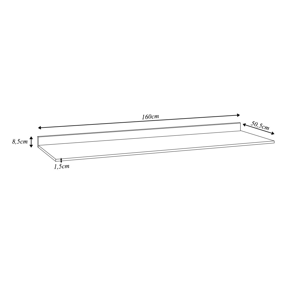 Tampo para Balcão de Cozinha com Rodapé Torfi 160cm MDP/BP Freijó G96 - Gran Belo