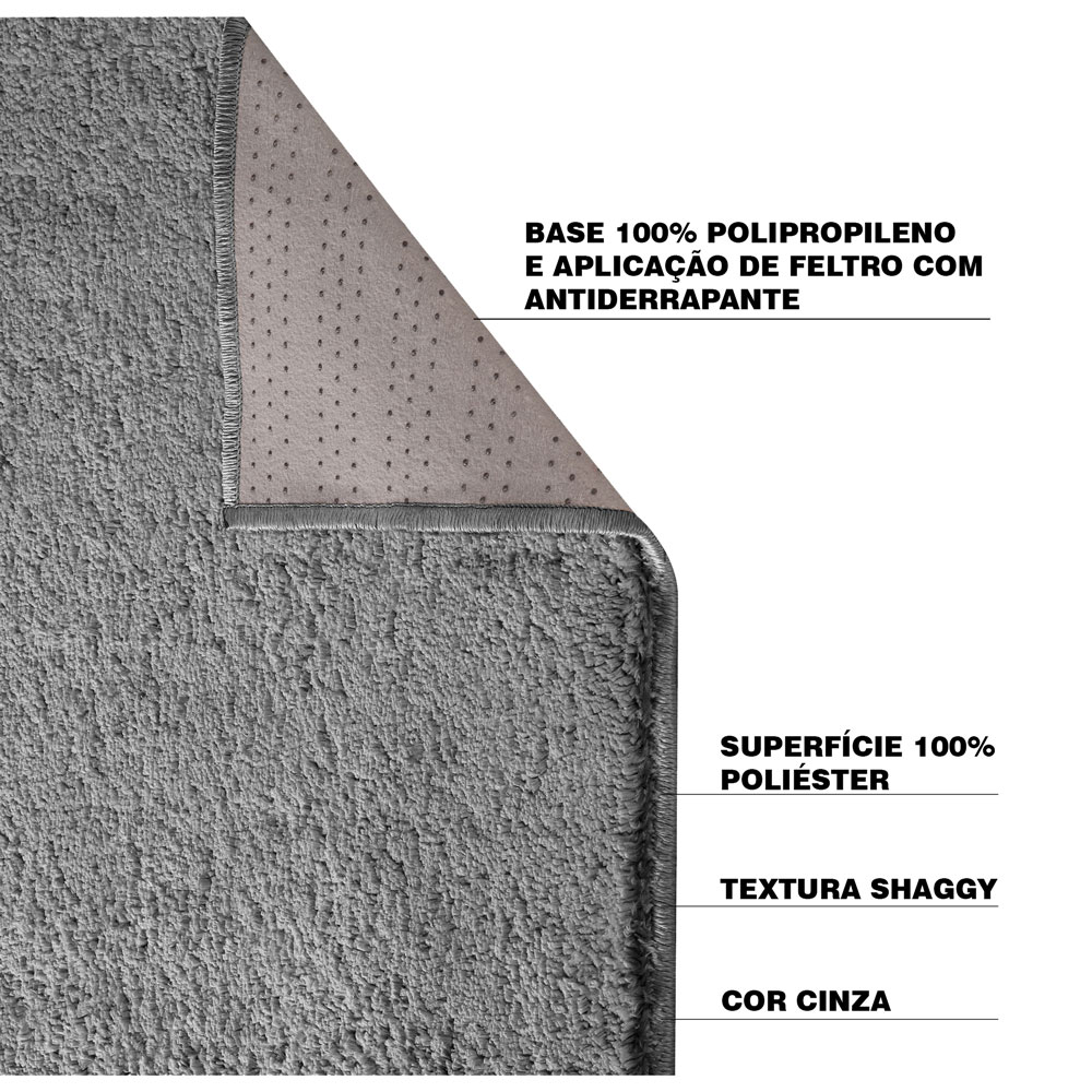 Tapete Passadeira Sala de Estar Aladim Cinza G30 - Gran Belo