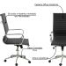 kit 2 Cadeiras Executivas Escritório Royal PU Sintético Preta G56 - Gran Belo