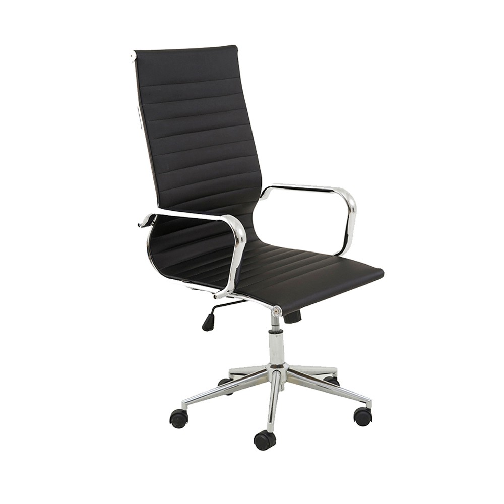 kit 2 Cadeiras Executivas Escritório Royal PU Sintético Preta G56 - Gran Belo