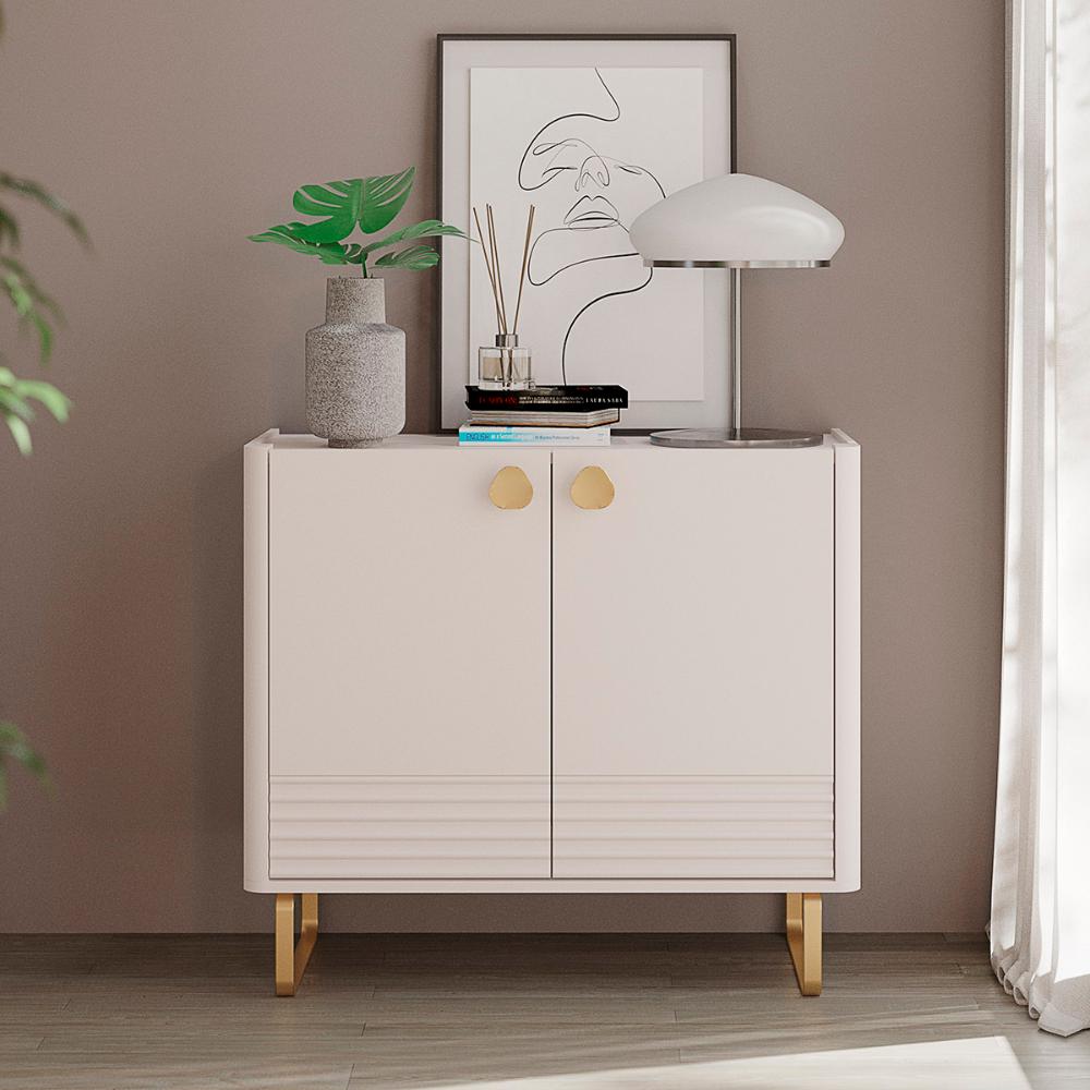 Aparador Buffet Armario Baixo Bossa 2 Portas Off White