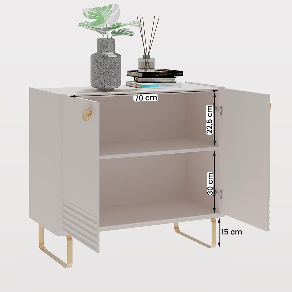 Aparador Buffet Armario Baixo Bossa 2 Portas Off White
