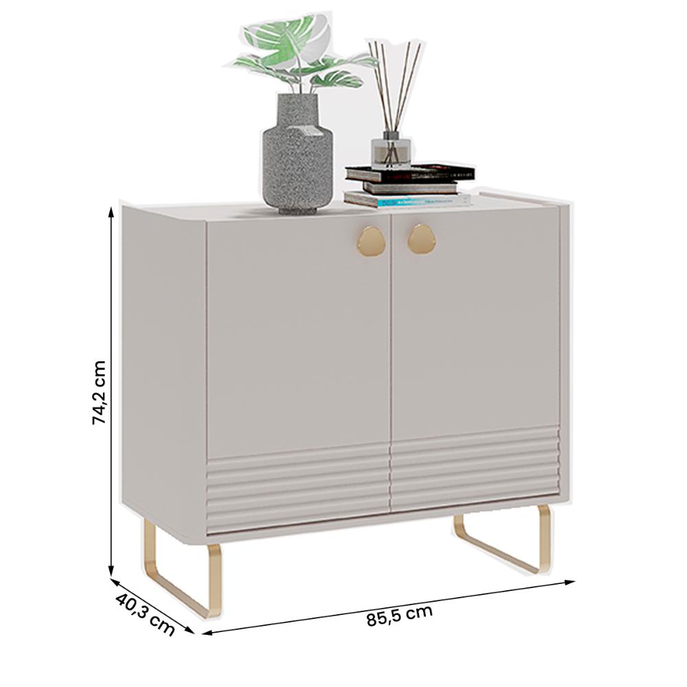 Aparador Buffet Armario Baixo Bossa 2 Portas Off White