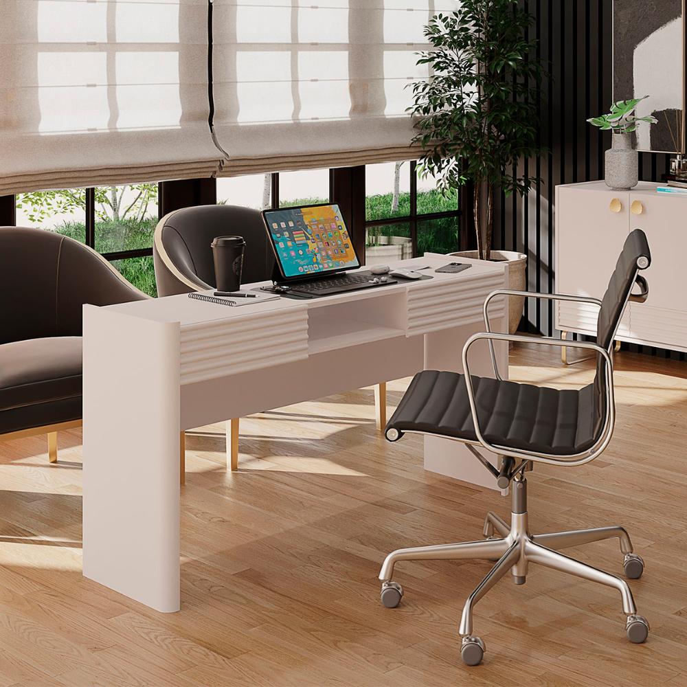 Aparador Buffet Bossa Sala de Estar com 2 Gavetas Off White