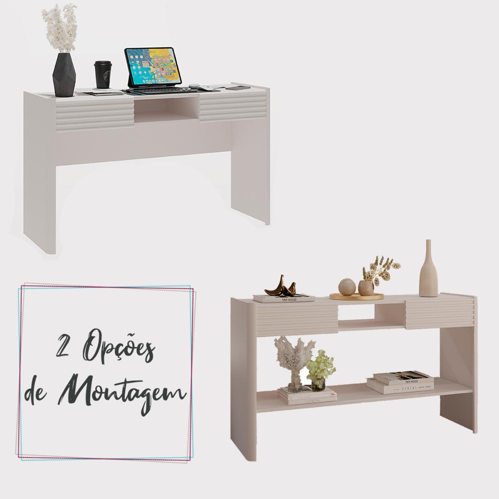 Aparador Buffet Bossa Sala de Estar com 2 Gavetas Off White