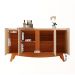 Aparador Buffet Cerrado Sala de Estar com 4 Portas Off White/Matte